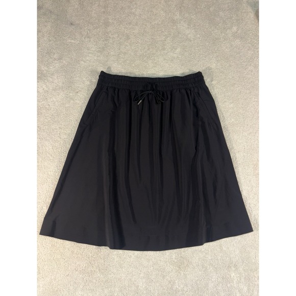 Athleta Arrival Midi Skirt Size 22 Black Pull On‎ Pockets - Picture 1 of 10